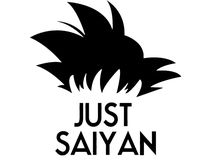 LCK Unique Design DBZ Dragon Ball Z Just Saiyan Goku, White, 8 Inch, Die Cut Vinyl Decal, for Windows, Cars, Trucks, Toolbox, Laptops, MacBook-virtually Any Hard Smooth Surface