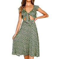 Lmtime 2Pcs Women Sleeveless Summer Dress Vintage Wear Slim Fit Suit Sets Party and Evening Mini Print Long Dress(Green,S)