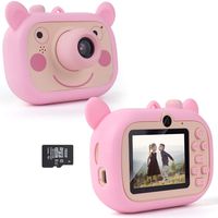GOT7 Children Camera for 3 Year Old Girls Gifts for 3 4 5 6 Year Old Girls,Outdoor Toys for 5 6 7 8 Year Old Toddlers Children,12MP HD Video Camera, Pink(16GB SD Card Included).