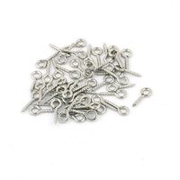 uxcell 1mm Dia Thread Stainless Steel Screw in Screw Eye Hook Bolts Fastener 50pcs