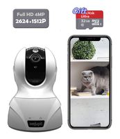 Security Camera 4MP WiFi Baby/Pet/Home Monitor - weJupit Wireless Indoor Pan/Tilt/Zoom IP Camera, Motion Detection, Two-Way Audio, Night Vision - Cloud Storage