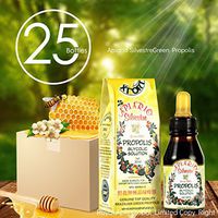 Official Distributor - 1 Case (25 Bottles) of Apiario Silvestre Brazilian Green Bee Propolis Liquid Glycolic Extract -Non Alcoholic, Wax Free, Sugar Free