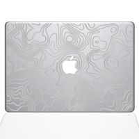 The Decal Guru Topographic Map MacBook Decal Vinyl Sticker - 13" MacBook Pro (2015 & Older) - Silver (1287-MAC-13P-S)