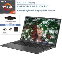 2020 ASUS VivoBook 15 15.6" FHD Laptop Computer, AMD Ryzen 3 3200U (Beats i5-7200U) Up to 3.5GHz Processor, 12GB DDR4, 512GB SSD, AC WiFi, Windows 10 + EST External DVD+ Accessories