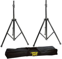 Pyle Stage & Studio DJ Speaker Stands - Pro Audio PA Loudspeaker Stand Kit with Storage Bag, Height Adjustable, Pair, 8'+ ft. Extra Tall (PSTK103)