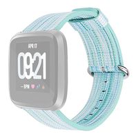 Eiowords Watch Band,Woven Nylon Pattern Replacement Band Strap+Film+ TPU Cover for Women Men for Fitbit Versa Lite Quick Release Pins (A)