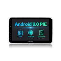 Dasaita 10.2 inch Rotatable Large Screen Double Din Android 9.0 Car Stereo for Any Vehicle with a Double din Slot Radio with GPS Navigation 4G Ram 64G ROM Built in DSP Dash Kit Meomery Card