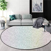 RUGSMAT Colorful Round Rug,Gradient Downpour Figure in Large Spectrum Spotted Little Liquids Wet Work of Art Carpet Door Pad for Bedroom/Living Room/Balcony/Kitchen Mat,Round-39 Inch