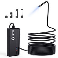 Wireless Endoscope, KZYEE 5.5mm Diameter 1080P 2.0 MP HD Semi-Rigid WiFi Borescope Inspection Camera IP67 Waterproof Snake Camera for Android & iOS iPhone Smartphone Tablet-33FT