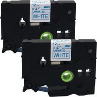 NEOUZA 2PK Compatible for Brother P-Touch Laminated TZe TZ Label Tape Cartridge 12mm x 8m (TZ-233 TZe-233 Blue on White)