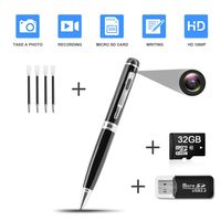 Hidden Pen Camera Spy Pen Camera HD 1080P Clip On Body Camera Mini Camera Pen 32GB SD Card with Included Wonderful Spy Gadgets for Business and Conference