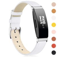 findway Compatible with Inspire HR Bands/Inspire Band, Inspire Replacement Accessories Classic Leather Bracelet for Women Men Sport Wristbands Breathable Strap for Inspire HR Fitness Tracker