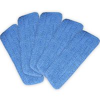GOFLAME 5 Pack Clean Mop for 15" Flat Mop Base Floor Mop Microfibe Pads Head Mops Refill, Blue