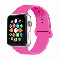IYOU Sport Band Compatible with Watch Band 38MM 42MM 40MM 44MM, Soft Silicone Replacement Sport Strap Compatible with 2018 Watch Series 5/4/3/2/1(Bright Pink,42MM, S/M)