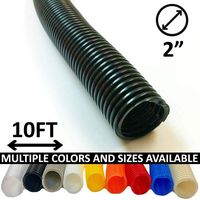 Electriduct 2" Split Wire Loom Tubing Polyethylene Flexible Conduit (2 Inch ID) - Black - 10 Feet