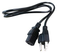 MULTICOMP, MC-172, Mains Power Cord, UL Listed, NEMA 5-15P, IEC 60320 C13, 3 ft, 914 mm, Black