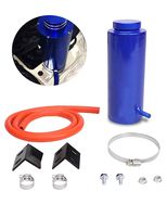BLACKHORSE-RACING Universal 800ml Car Radiator Coolant Overflow Oil Catch Tank Cooling Catch Bottle Overflow Reservoir Heatsinks Aluminum Billet Blue