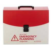Smead All-in-One Emergency Planning Organizer with Latch Closure, 13 Pockets, Poly, Letter Size, Red/White (92011)