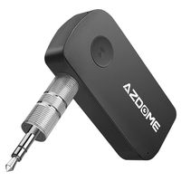 Bluetooth Receiver Portable Wireless Audio Adaptor Mini Bluetooth Audio Receiver Music Car Kits for Car/Headphone/Home Audio Stereo System(Built-in Microphone for Hand-Free Calling, Dual Link)
