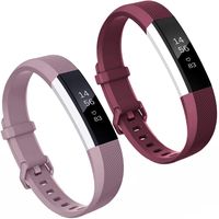 EApfct Compatible Fitbit Alta HR Bands and Fitbit Alta Bands 2 Pack Rose Red Lavender Small