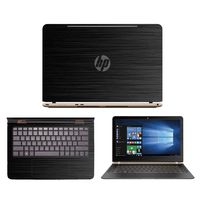 Black Brushed Aluminum skin decal wrap skin Case for HP Spectre 13.3" v011dx v001dx v021dx Touch Screen Laptop