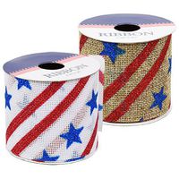 Patriotic Decorative Ribbon, 9-ft. Spools (Pack of 2)