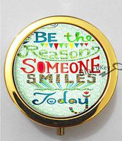 BlackKey Be the Reason Someone Smiles Today 3-Compartment Decorative Pocket Gift Box Case Organizer for Pill, Color 2 -1230