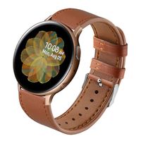 Sankel Compatible for Samsung Galaxy Watch Active 2 Band,Women Men 20mm Genuine Leather Watch Strap Replacement Wristband for Samsung Galaxy Watch Active/Active 2/Galaxy Watch 42mm/Gear Sport (Brown)