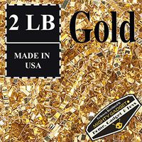 Mighty Gadget (R) 2 LB Gold Metallic Crinkle Cut Paper Shred Filler for Gift Wrapping & Basket Filling in a Box
