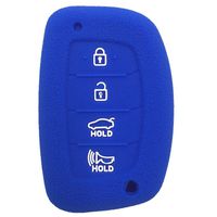 Ezzy Auto Blue Silicone Rubber Key Fob Case Key Cover Key Jacket Skin Protector fit for Hyundai Elantra Sonata Tucson