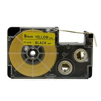 2PCS PUTY PT-9YW Compatible Label Tape Cassette XR-9YW 9mm 3/8" Black on Yellow Cartridge tape for Casio EZ label Printer KL-120 KL-430 KL-2000