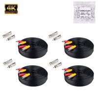 Anlink 4Pack 4K 8MP 5MP 4MP 1080P 100Ft 30 Meters Pre-Made All-in-One BNC Cables for Security Camera System and CCTV Bullet Cameras or Dome Cameras
