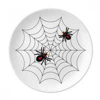 Insect Spider Black Cobweb Illustration Dessert Plate Decorative Porcelain 8 inch Dinner Home