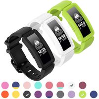 GVFM Compatible with Fitbit Ace 2 Bands for Kids 6+, Soft Silicone Bracelet Accessories Sport Strap Boys Girls Wristbands Compatible for Fitbit Inspire HR & Ace 2 (3-Black, White, Lime)