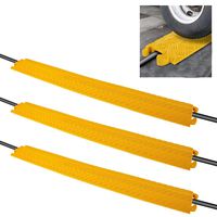 Pyle Durable Cable Protective Ramp Cover, Cable Raceways, Supports 11000lbs Single Channel Heavy Duty Hose and Cord Track Floor Protection, 39.4 x 5.11 x 0.78 Inch Cable Concealer (Set of 3)