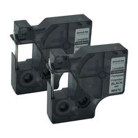 QPMY 2 Pack Compatible for DYMO 1805442 Rhino Industrial IND Permanent Polyester Label Tape Black on White Width 1/2" Length 18'