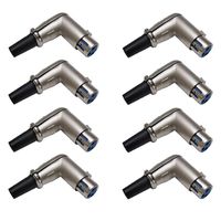 Seismic Audio SAPT304-8Pack Right Angle XLR Microphone Connectors, 8-Pack