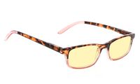 Blue Light Blocking Computer Reading Glasses with Yellow Tinted Lens for Women（Pink, 0.75）
