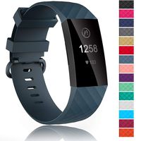 Velavior Waterproof Bands for Fitbit Charge 3 / Charge3 SE, Replacement Wristbands for Women Men Small Large (Darkslategray, Large)