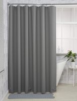 Plastic Shower Curtain, 72" W x 96" H EVA 8G Shower Curtain with Heavy Duty Clear Stones and 12 Rust-Resistant Metal Grommet Holes Waterproof Thick Bathroom Curtains Without Chemical Odor-Dark Grey