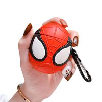 UR Sunshine AirPods Case, Funny Spiderman Hero Character Face Shape Soft Silicone Case Cover Protective Skin for Apple AirPods1&2-Red