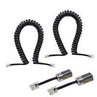 ATIVI Telephone Cord Detangler, 2 Pack Black Coiled Telephone Handset Cord 7 Ft Uncoiled / 1.1 Ft Coiled 2 Pack Black Extended Rotatable Telephone Phone Cord Detangler Landline Telephone Accessory