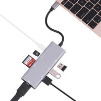 HDE USB C Hub 7-in-1 Premium Adapter with 4K HDMI 3x USB 3.0 Ports SD and Micro SD Card Reader and USB Type C PD (Power Delivery) for PC Laptop MacBook and Chromebook (Space Grey)