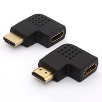 Left and Right Angle HDMI Adapter 90 Degree 270 Degree HDMI Adaptor Male to Female HDMI Converter Vertical Flat Coupler 2 Pcs