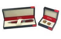 By Jingo Red Diamond Pen: Bronze Cufflinks Ballpoint Pen, Golden (5500240213)