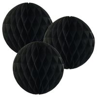 Just Artifacts Tissue Paper Honeycomb Ball (Set of 3, 4inch, Black) - Click for More Colors & Sizes!