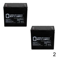 Mighty Max Battery 12V 55Ah SLA AGM Battery for Johnson Controls GC12400-2 Pack Brand Product