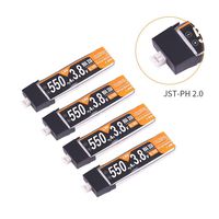 4pcs 550mAh HV 3.8V 1S LiPo Battery 50C JST-PH 2.0 PowerWhoop mCPX Connector Rechargeable 1S LiPo Battery for Inductrix FPV Plus Tiny 7 Tiny Whoop FPV Racing Drones