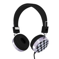 RockPapa Over Ear Stereo Wired Skull Headphones Earphones Adjustable for Kids Childrens Boys Girls Teens Adults (3.5mm Jack) Black