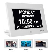 Digital Clock Large Display for Seniors - Impaired Vision Digital Clock with USB Charger Port, SD Card Support Play Picture, Video, Perfect Elderly Dementia Products, its Best Gifts for Elderly